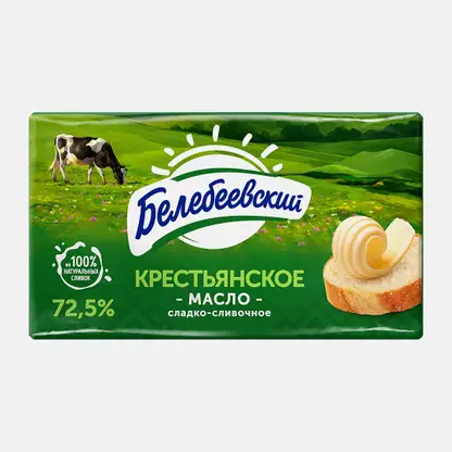 Масло сливочное Белебеевский МК Крестьянское 72.5% 170г
