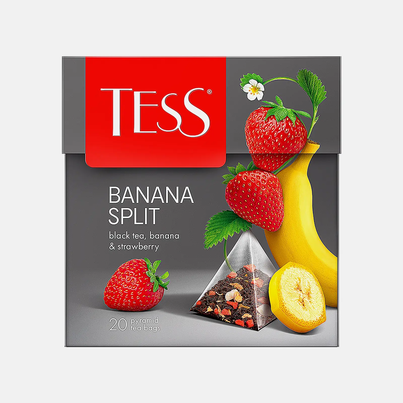 Чай черный Tess Banana Split с ароматом клубники и банана 20пак