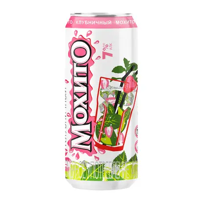 Изображение товара Пивной напиток Мохито Клубничный нефильтрованный Очаково 7% 450мл
