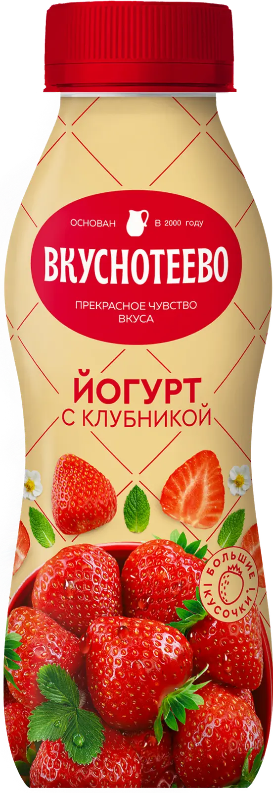 Йогурт Вкуснотеево с клубникой 2% 280г — в каталоге на сайте сети Магнит |  Краснодар