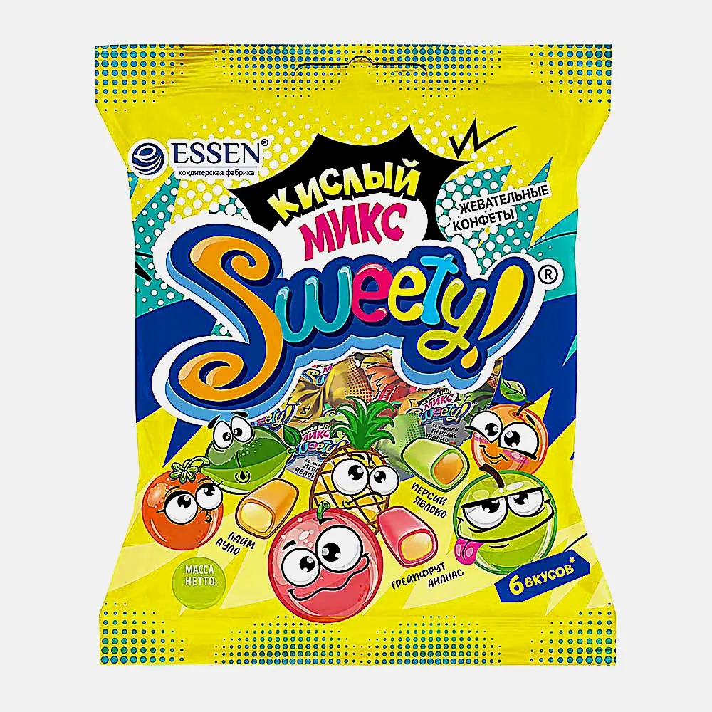 Изображение товара Конфеты Sweety кислые жевательные ассорти 180г