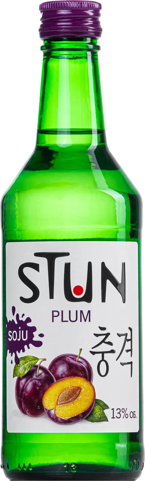 Изображение товара Stun Соджу Слива 13% 375мл ликер натуральный и вкусный напиток Россия