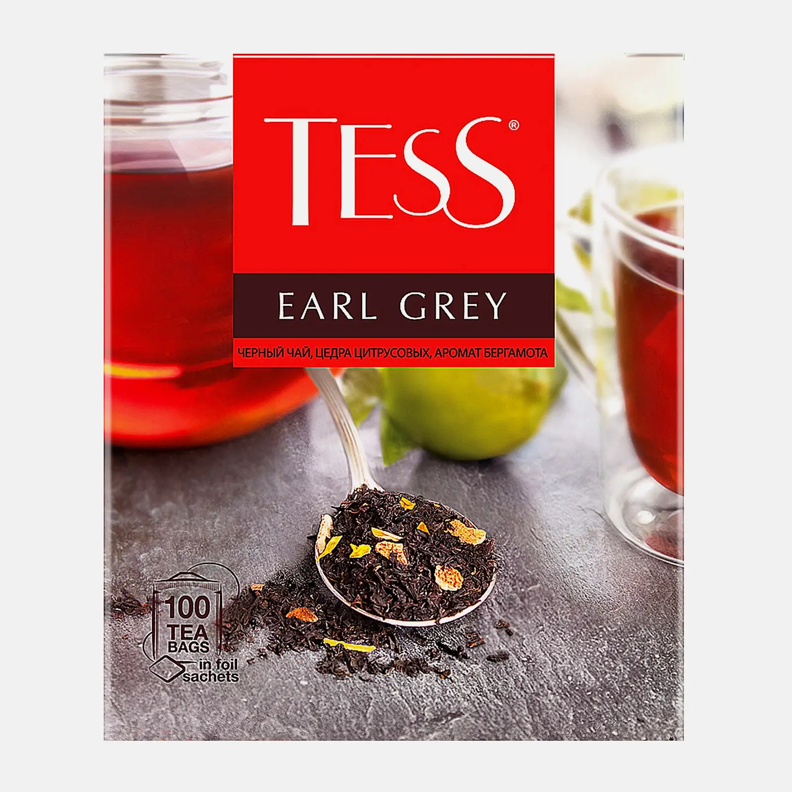 Чай черный Tess Earl Grey с бергамотом 100пак Чай черный Tess Earl Grey с бергамотом 100пак