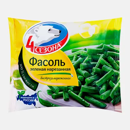 Фасоль зеленая 4 Сезона быстрозамороженная 400г