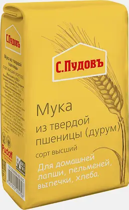 Мука С.Пудовъ из твердой пшеницы высший сорт 500г