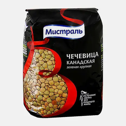Чечевица Зеленая крупная Мистраль 450г