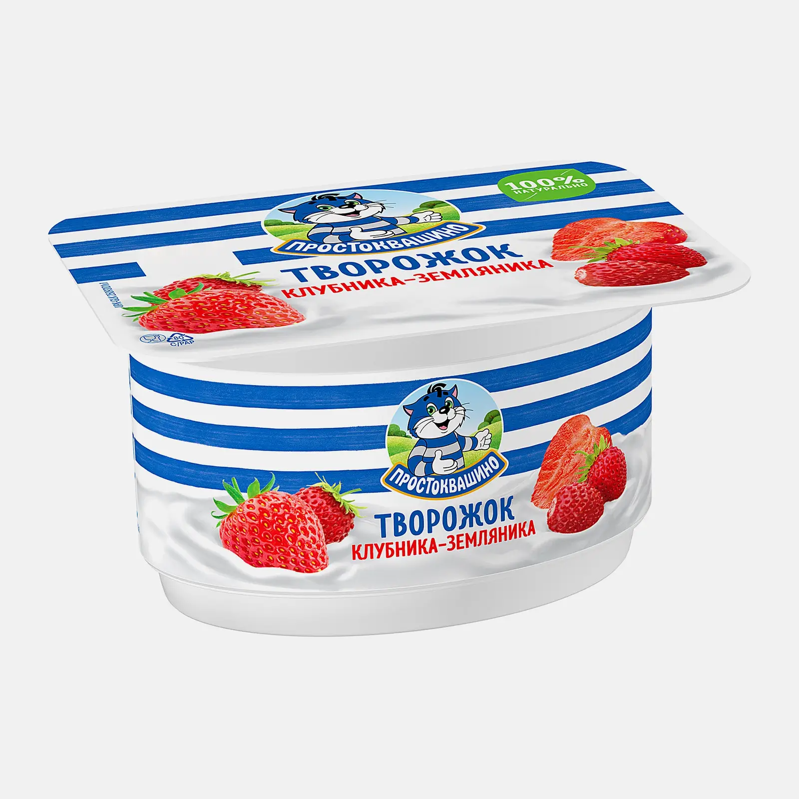 Изображение товара Творожок клубника-земляника Простоквашино 3.6% 110г