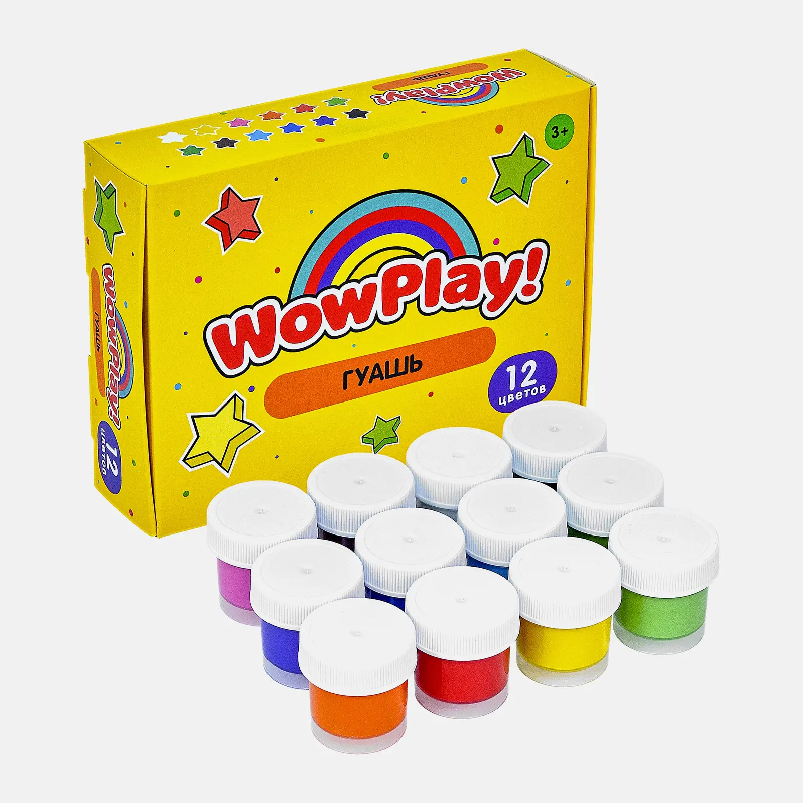 Гуашь 12 цветов WowPlay! 15мл