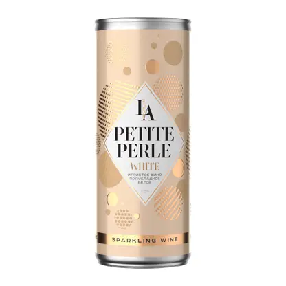 Вино игристое ЛаПетитПерле белое полусладкое 11.5% 250мл