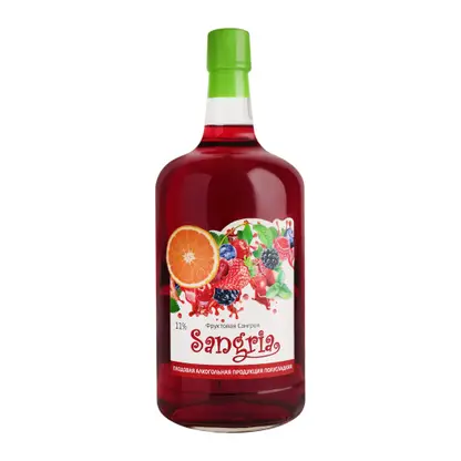 Вино фруктовое Сангрия Фруктовая полусладкая 12% 1.75л