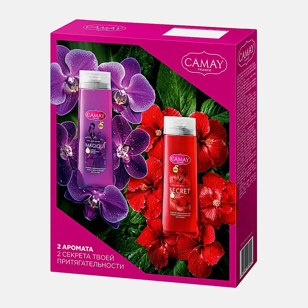 Подарочный набор гелей для душа Camay 2шт*250мл в ассортименте