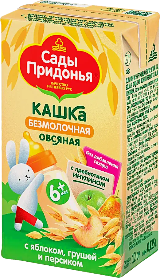 Каша овсяная Сады Придонья яблоко-груша-персик с 6 месяцев 125г - фото 2