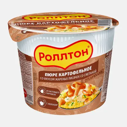 Пюре Роллтон жареные лисички со сметаной 40г