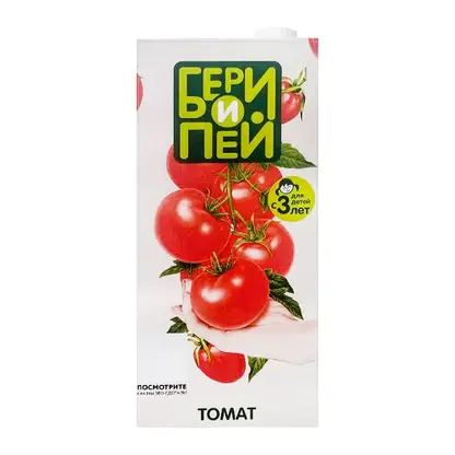 Изображение товара Томатный сок с мякотью и солью 1л Бери и пей натуральный напиток для детей