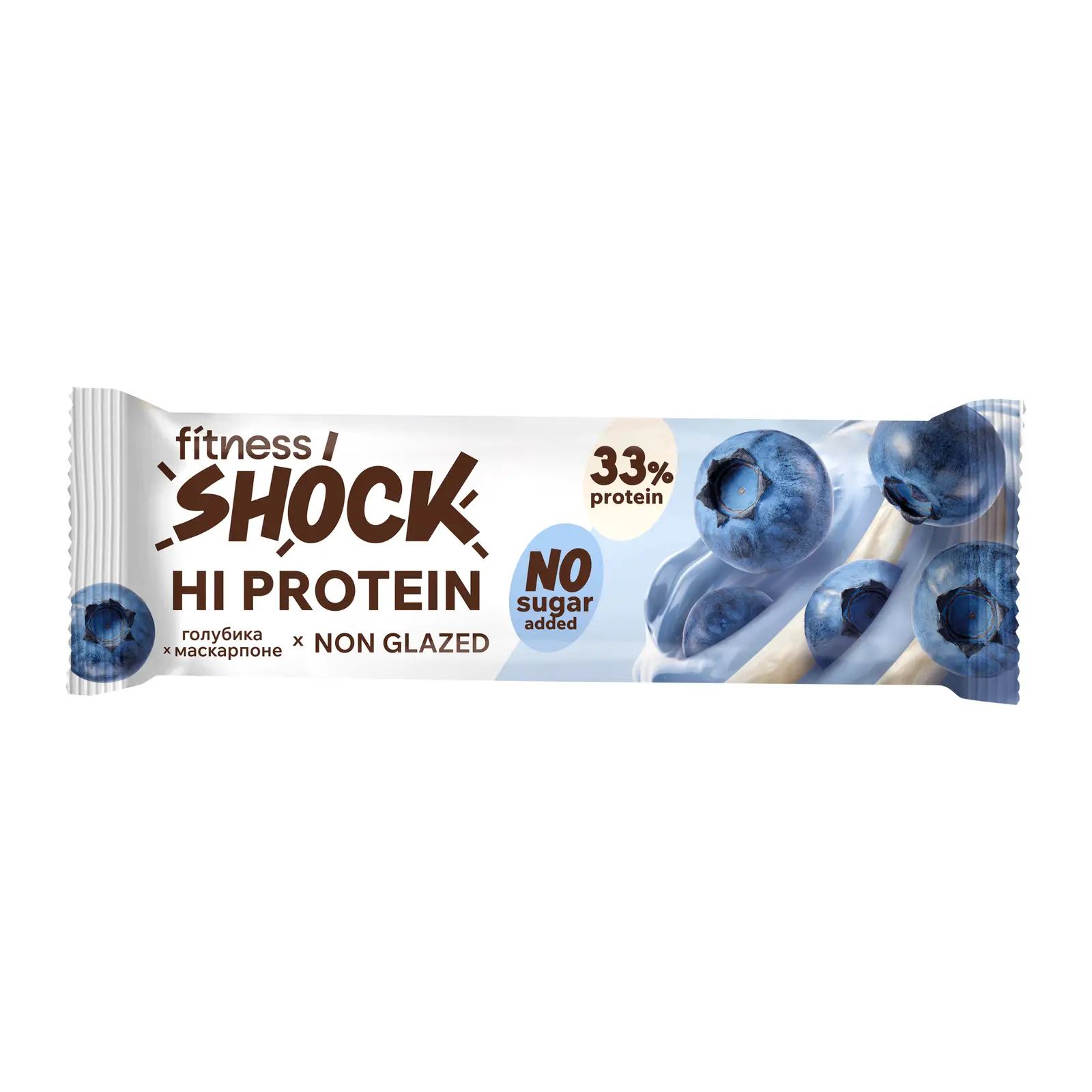 Изображение товара Протеиновый батончик Маскарпоне-голубика Fitnesshock 60г