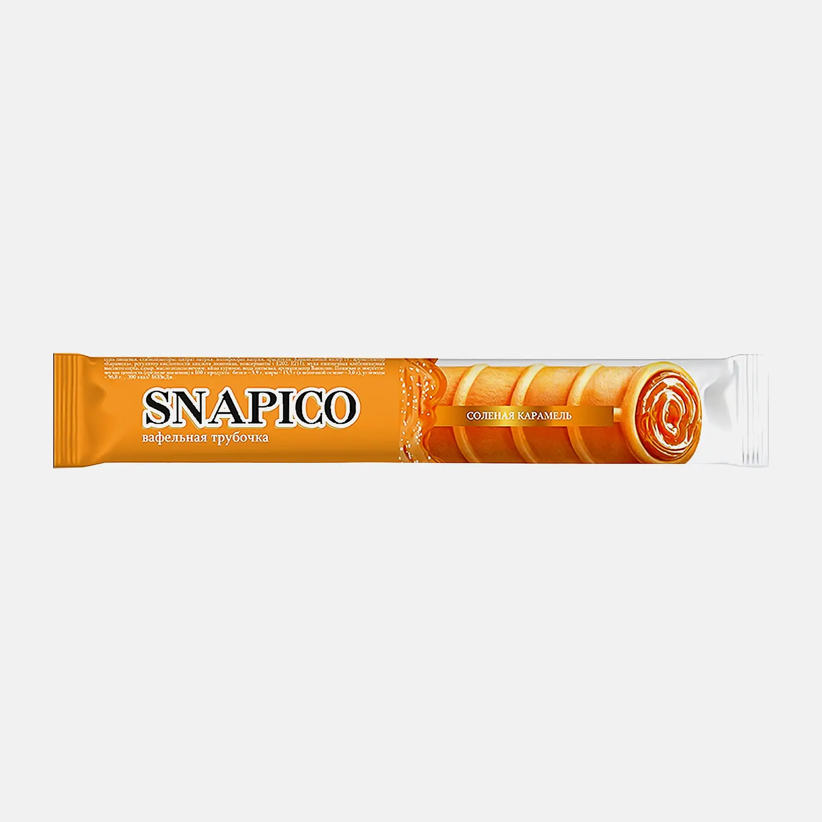 Крем-десерт c соленой карамелью в вафельной трубочке Snapico 60г Крем-десерт c соленой карамелью в вафельной трубочке Snapico 60г