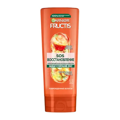 Изображение товара Бальзам-ополаскиватель Garnier Fructis SOS Восстановление с кератином Блеск и легкое расчесывание для поврежденных волос 387мл