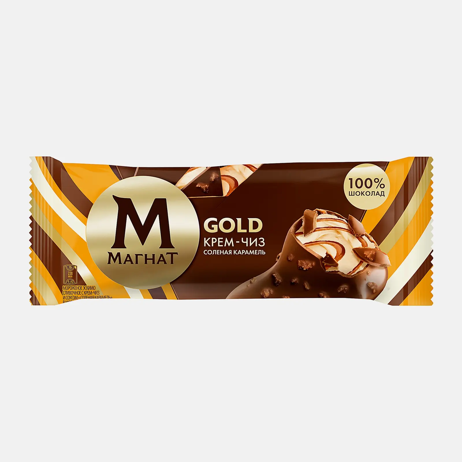 Мороженое эскимо крем-чиз соленая карамель Магнат Gold 70г