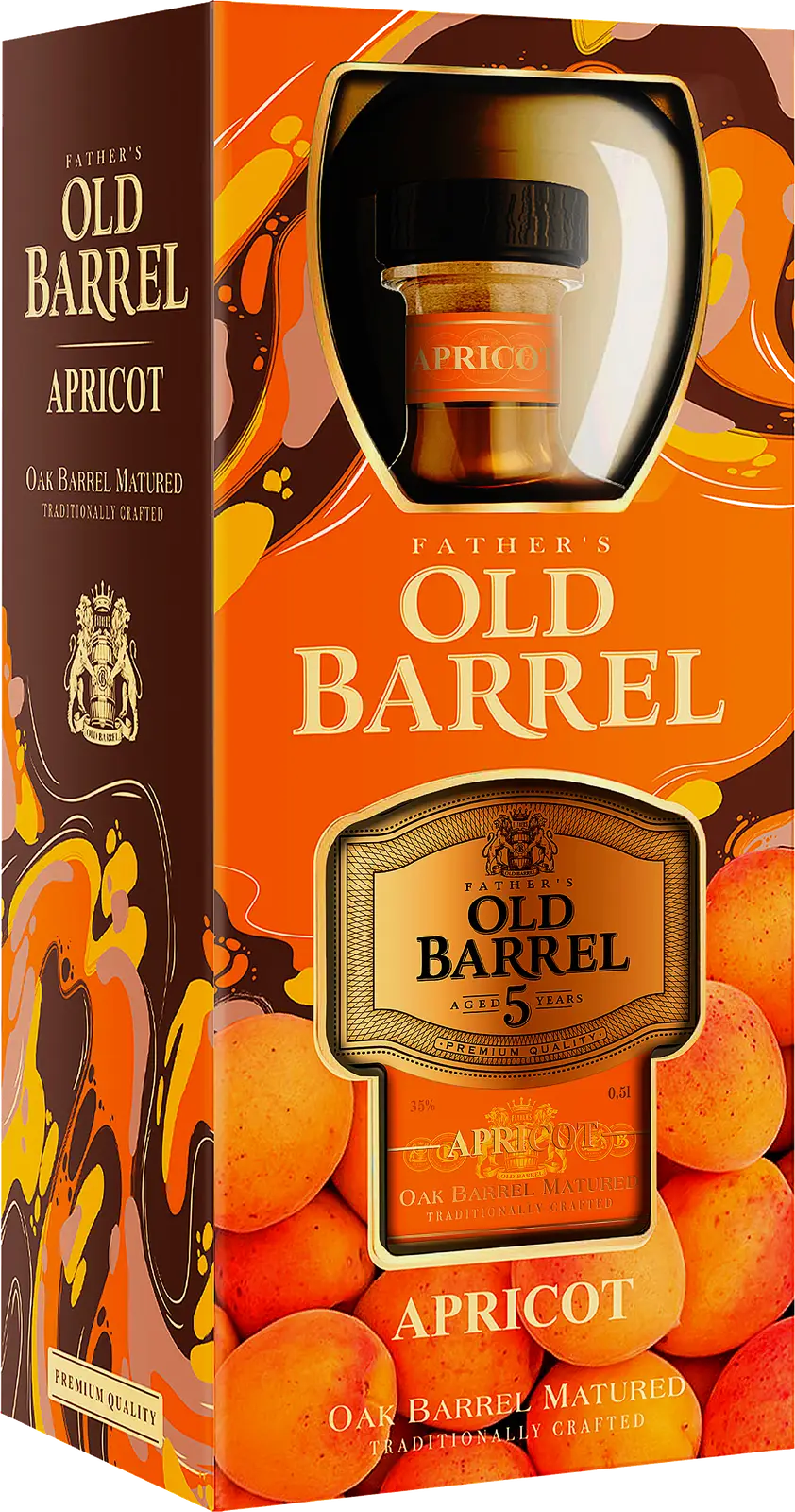 Изображение товара Аперитив Fathers Old Barrel Apricot 35% 500мл с бокалом