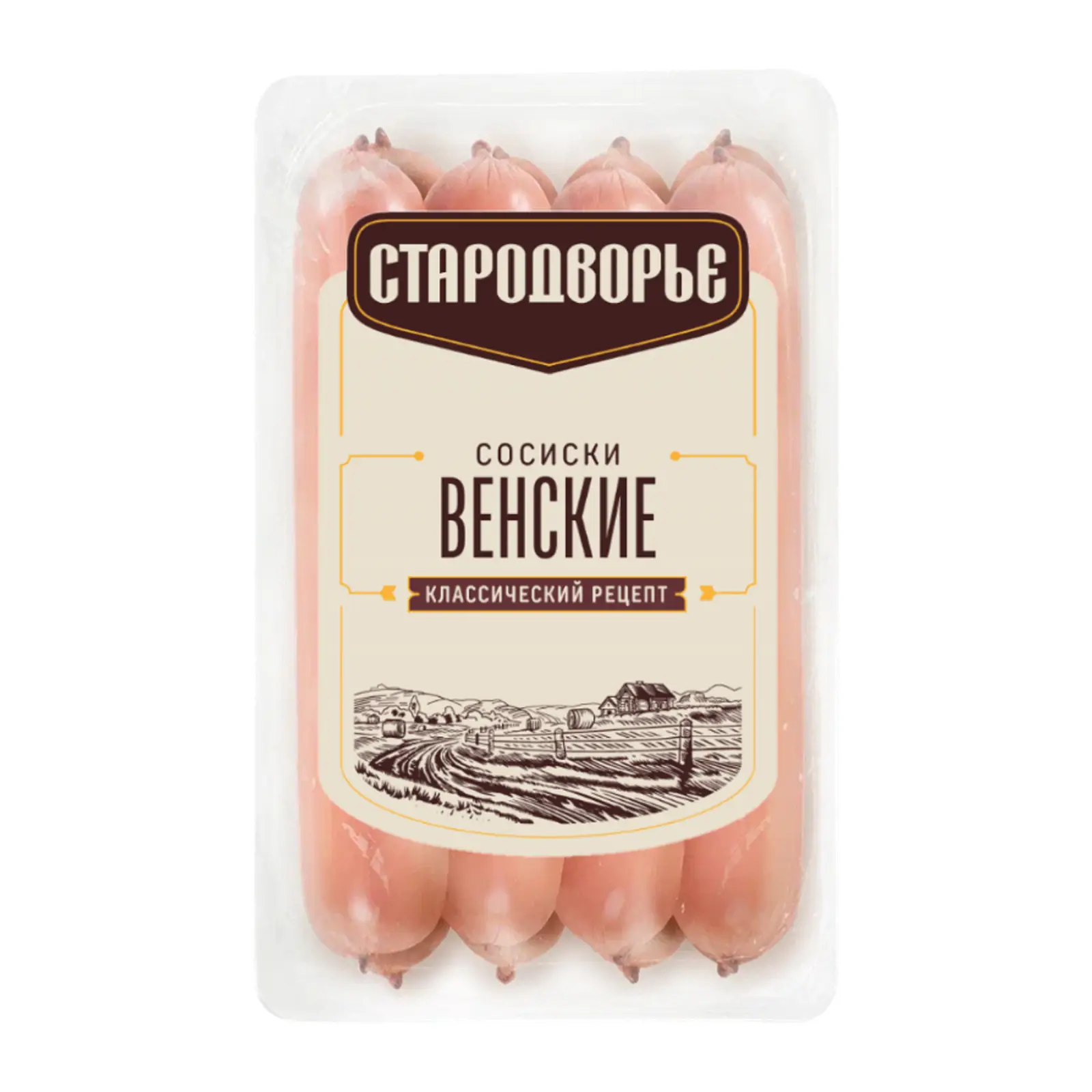 Изображение товара Сосиски Стародворье Венские вареные 600г мягкие вкусные и нежные