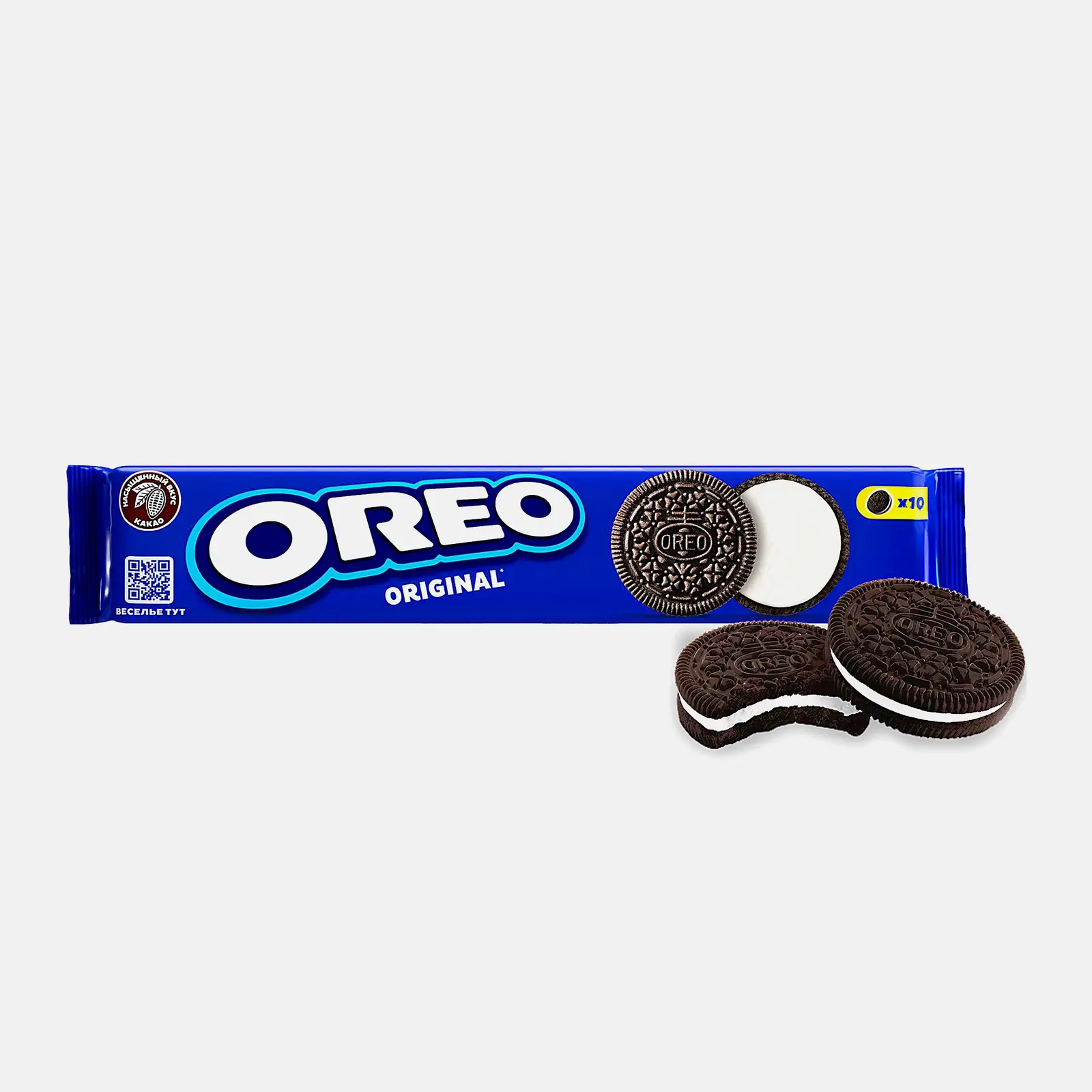 Изображение товара Печенье Oreo 95г - хрустящее печенье с какао и ванильной начинкой