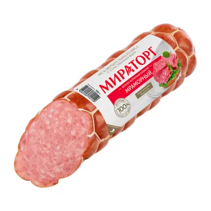 Изображение товара Колбаса Мираторг Сервелат Мраморный варено-копченая 330г