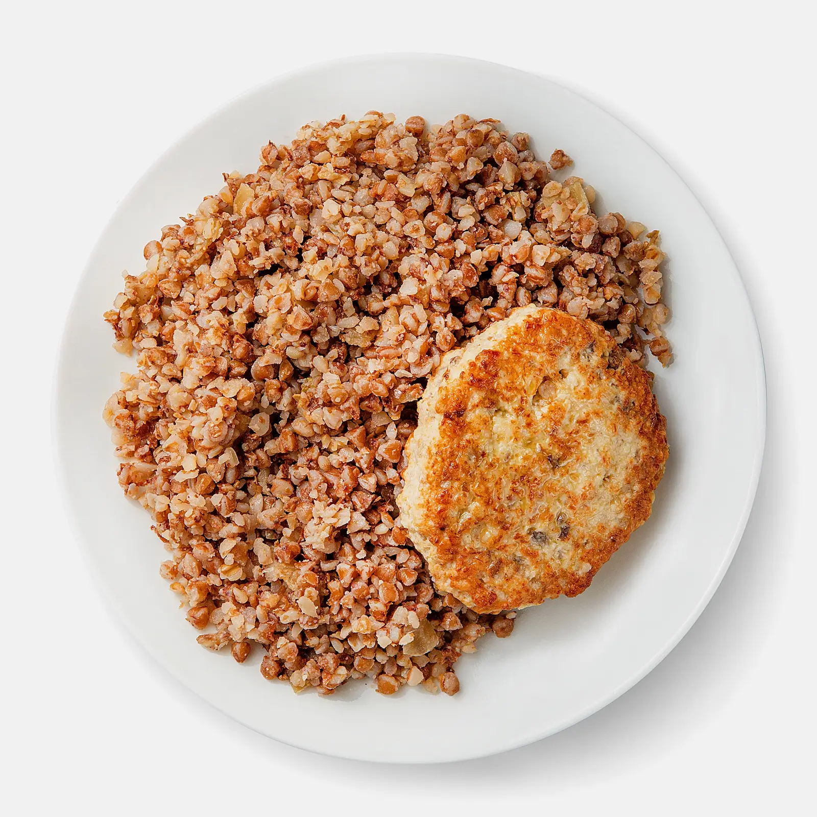 Изображение товара Котлета из курицы с грибами и гречкой 200г - натуральное блюдо в упаковке