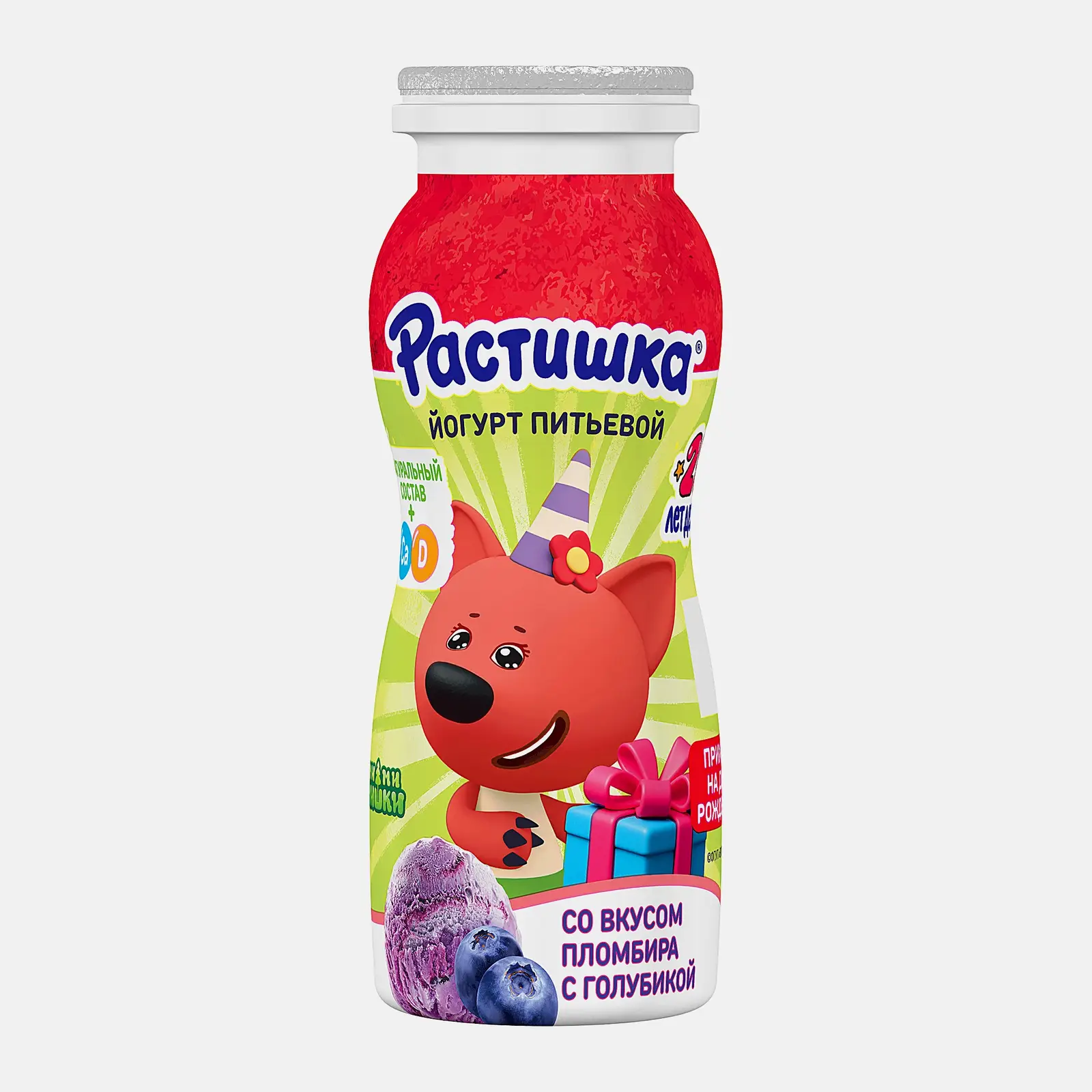 Йогурт Растишка питьевой пломбир голубика 1.6% 90г Йогурт Растишка питьевой пломбир голубика 1.6% 90г