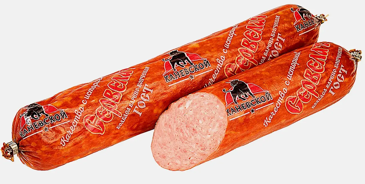 Колбаса Каневской МПК Сервелат варено-копченая весовая - фото 2