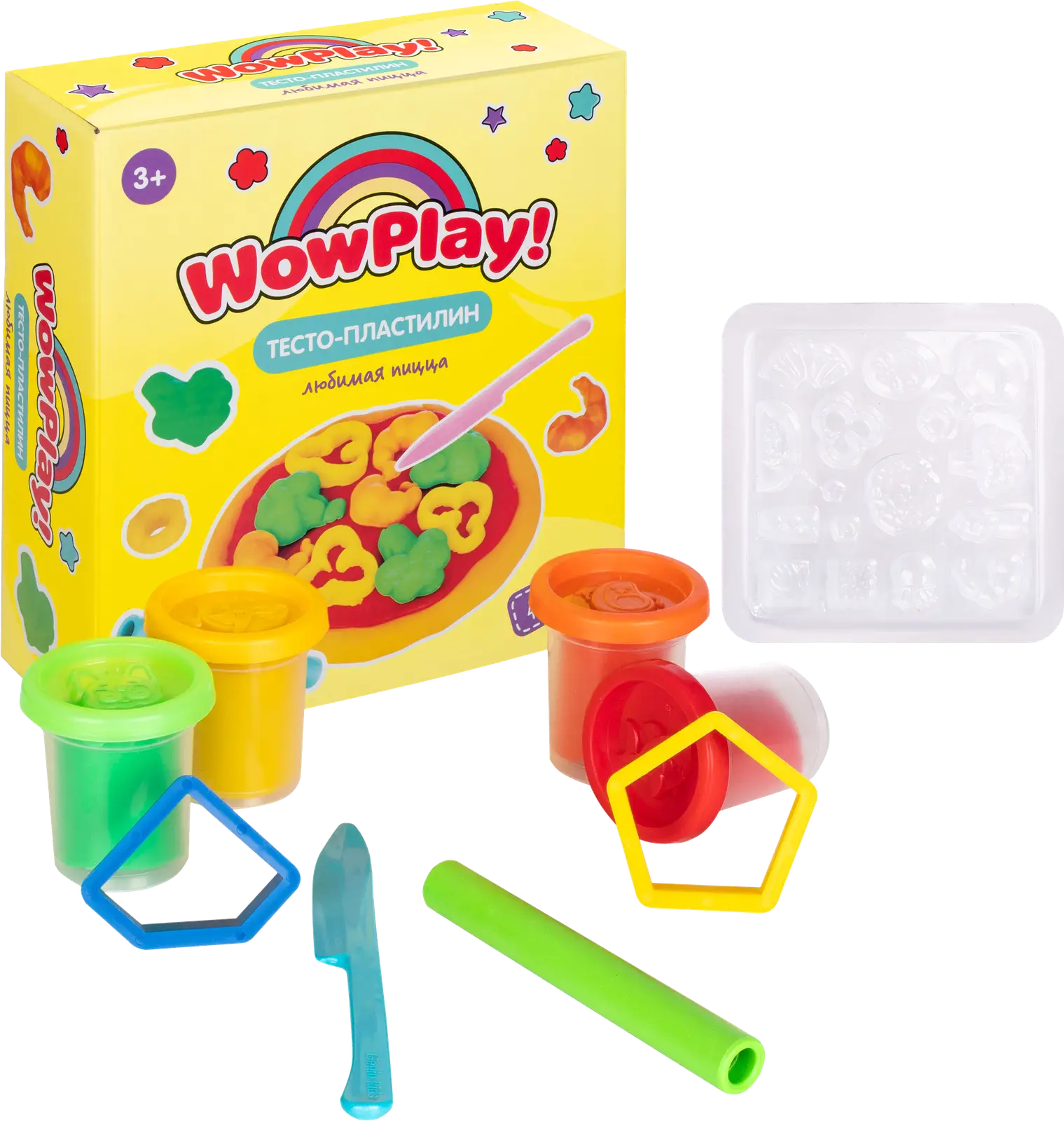 Набор для детской лепки Wow Play TA2066 Любимая пицца 188г 18*19*6.5см