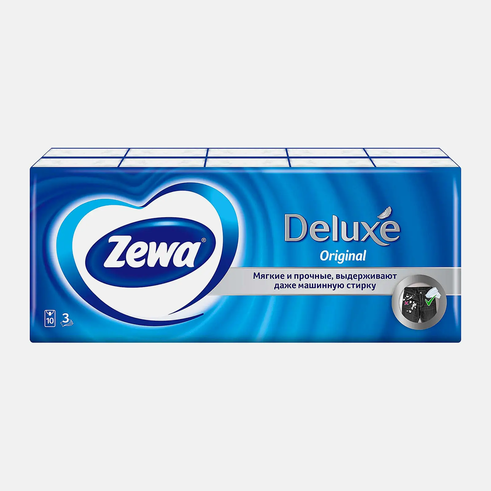 Носовые платочки 3 слоя Zewa Deluxe 10*10шт в ассортименте