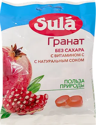 Леденцы Sula диабетические гранат 60г