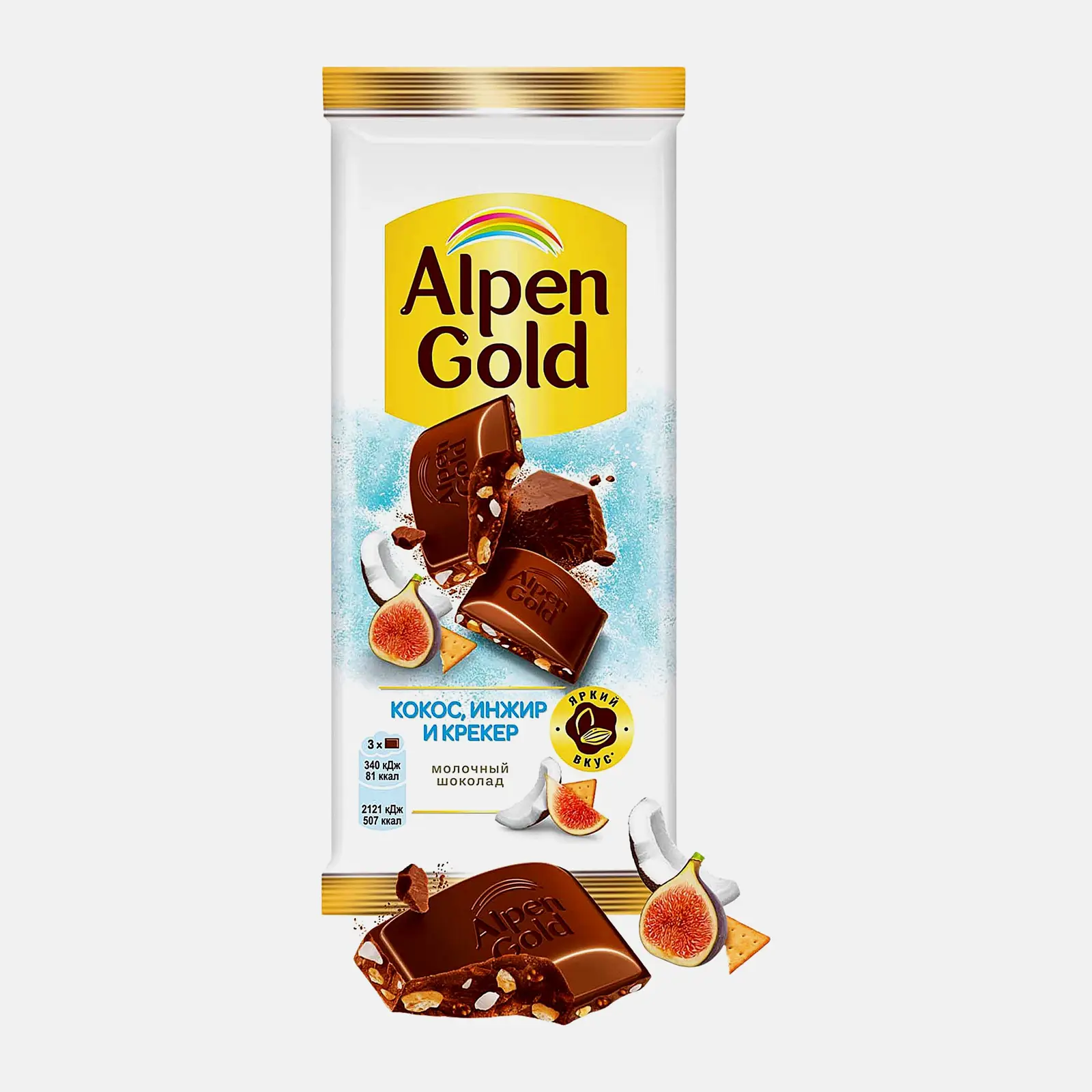 Шоколад Alpen Gold молочный Кокос инжир и крекер 80г