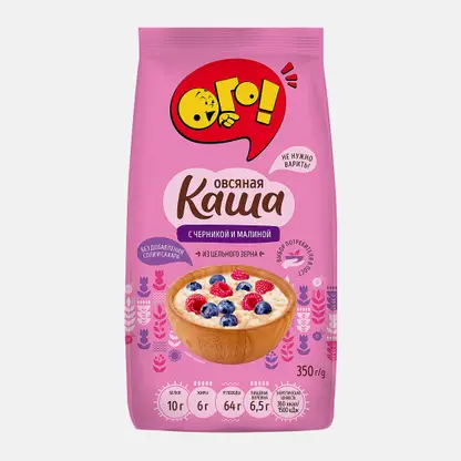 Каша Ого! овсяная Черника и малина 350г