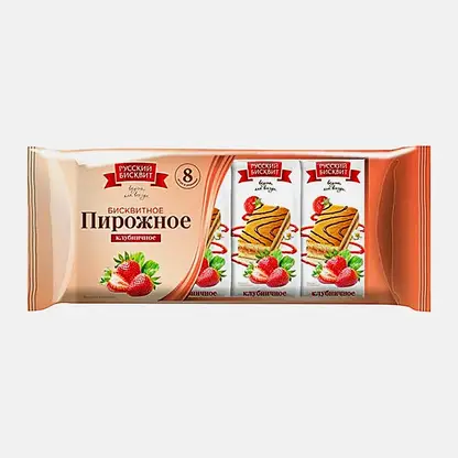 Пирожное бисквитное Клубничное 240г