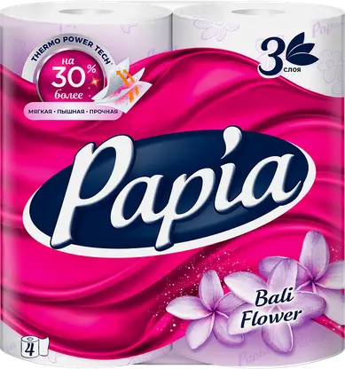 Туалетная Бумага Papia с ароматом 3 слоя 4 рулона
