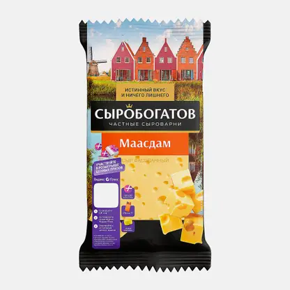 Сыр Сыробогатов Маасдам 45% 180г