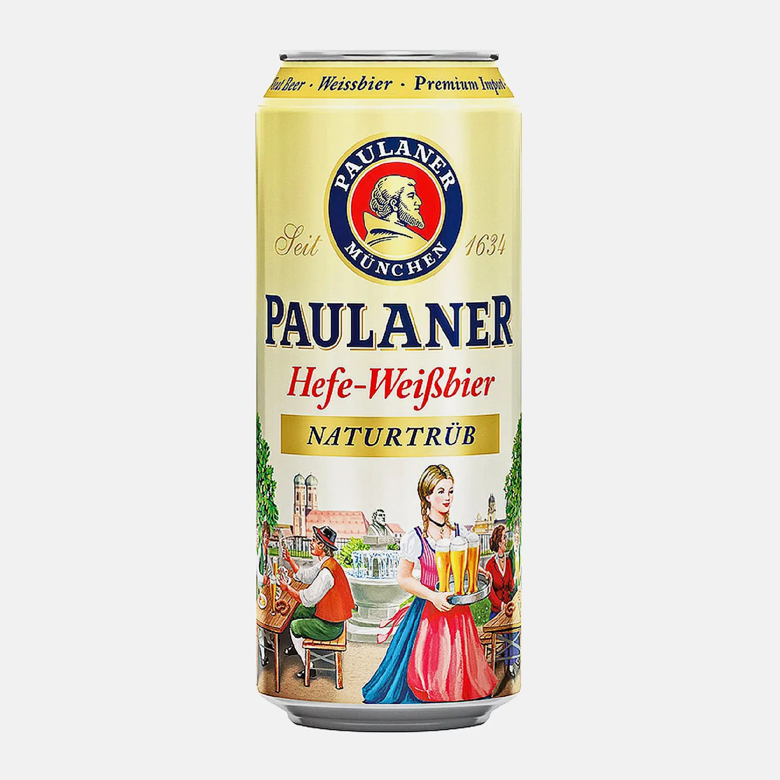 Изображение товара Пиво Paulaner Hefe-Weißbier светлое нефильтрованное 500мл