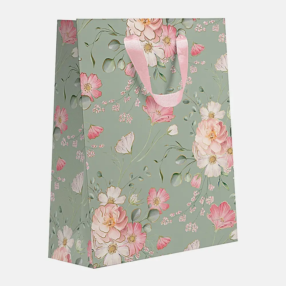 Изображение товара Подарочный пакет Пакетико с матовой ламинацией и тиснением 31.5х25.5 см