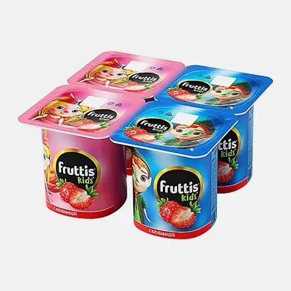 Продукт йогуртный с клубникой Fruttis Kids 2.5% 110г
