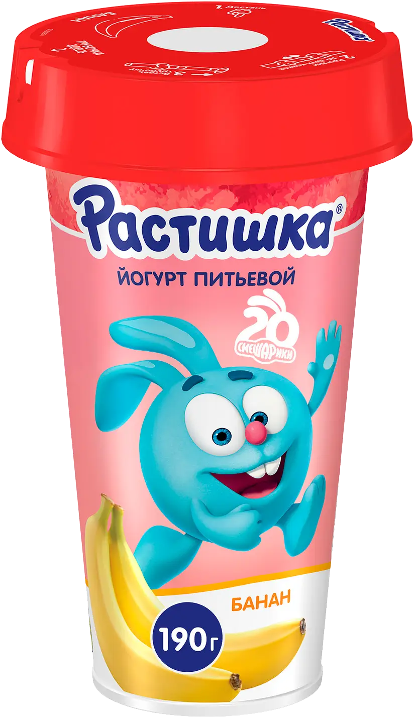 Йогурт питьевой Растишка с бананом 2.8% 190г — в каталоге на сайте сети  Магнит | Краснодар