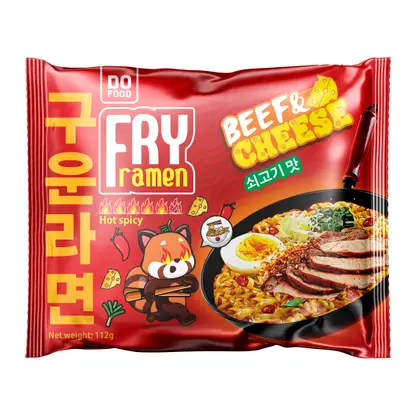 Изображение товара Лапша быстрого-приготовления говядина и сыр Fry Ramen 112г