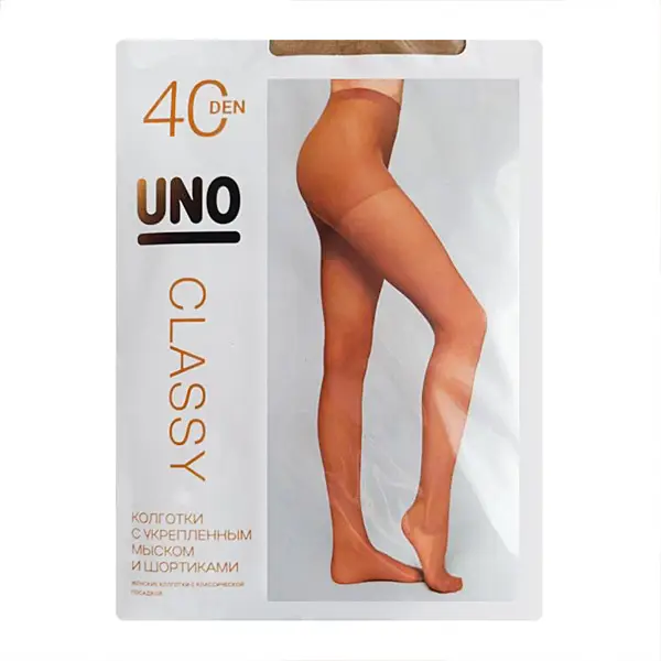 Изображение товара Женские колготки Uno 40 бежевые р2 с укрепленным мыском и шортами