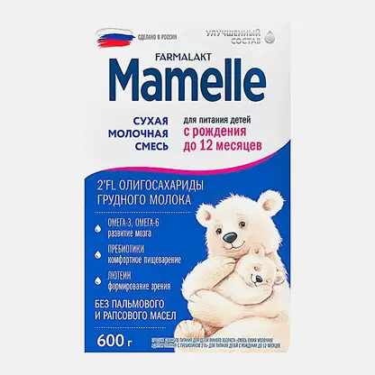 Смесь молочная сухая с пребиотиком 2Fl с 0 до 12 месяцев Mamelle 600г