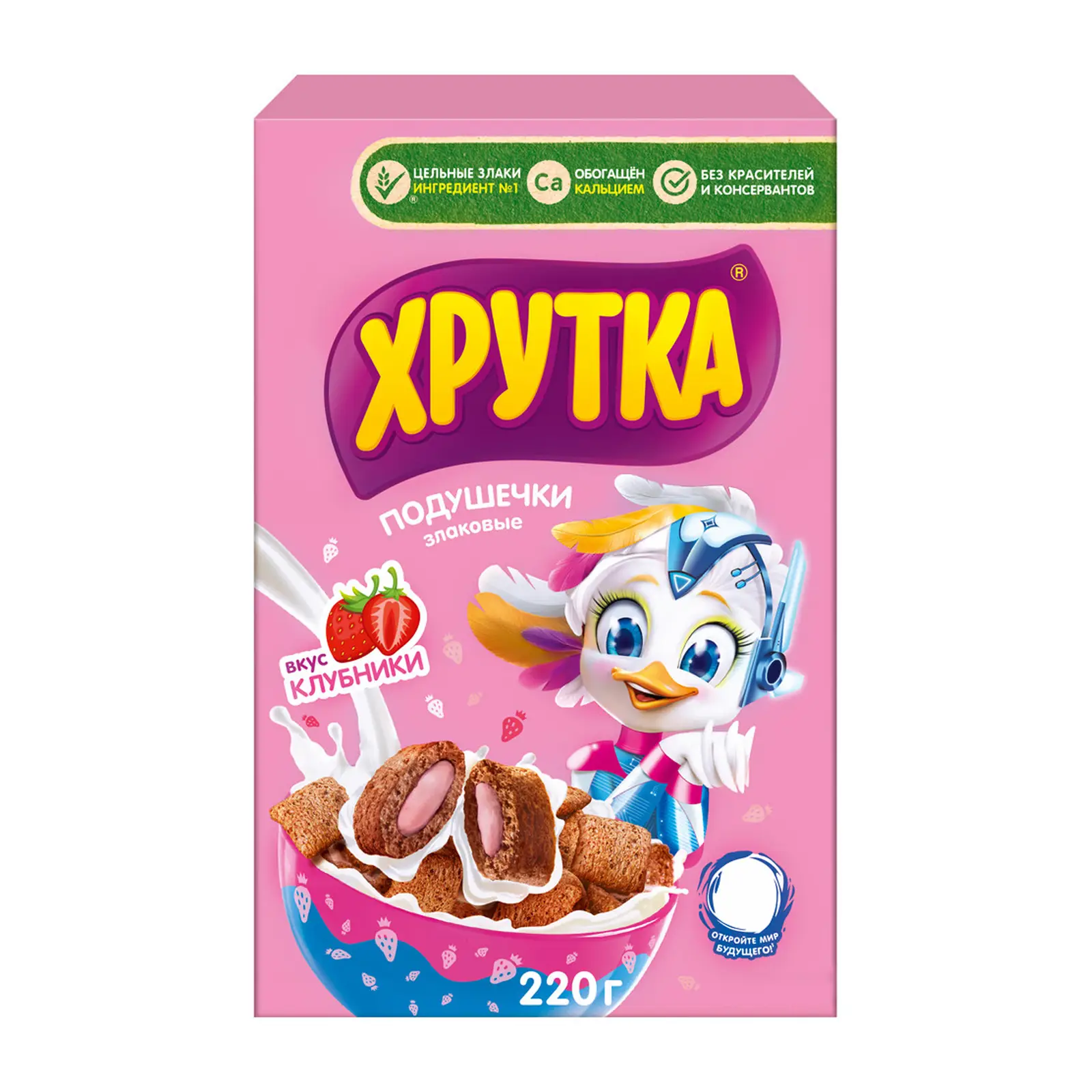 Изображение товара Подушечки Хрутка со вкусом клубники 220 г натуральный завтрак