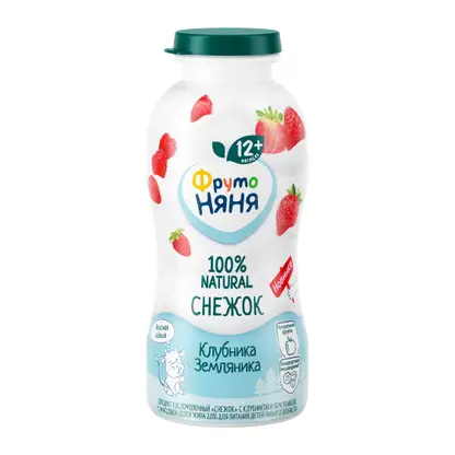 Изображение товара Детский кисломолочный продукт Снежок клубника-земляника 200мл для 12 месяцев