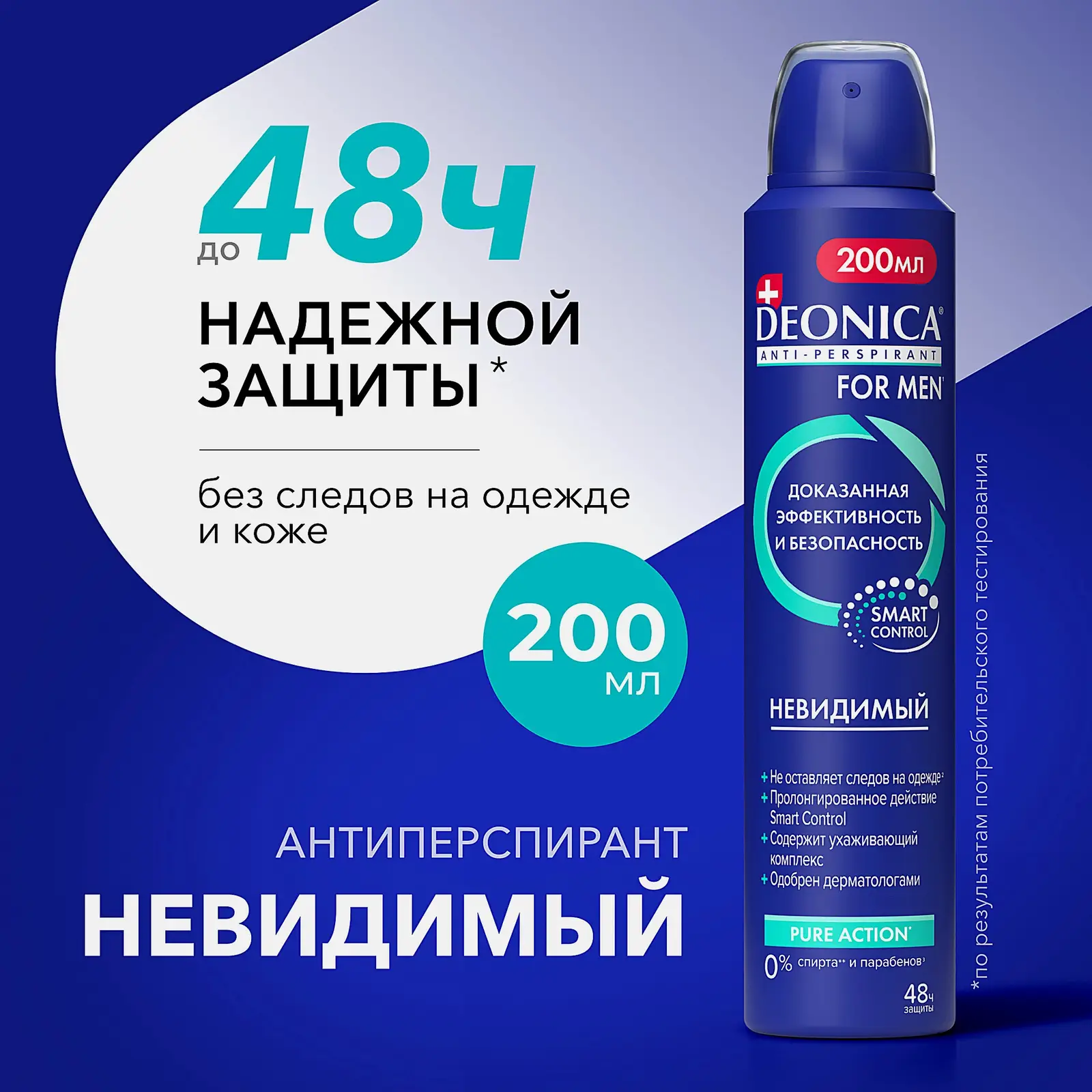 Мужской дезодорант антиперспирант Невидимый спрей Deonica 200мл - фото 2