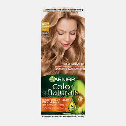 Стойкая крем-краска для волос Garnier Color Naturals Питательная оттенок 8.132 Натуральный светло-русый