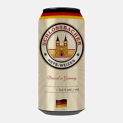 Светлое пиво Schlossbacher Hefeweizen 5.4% 500мл