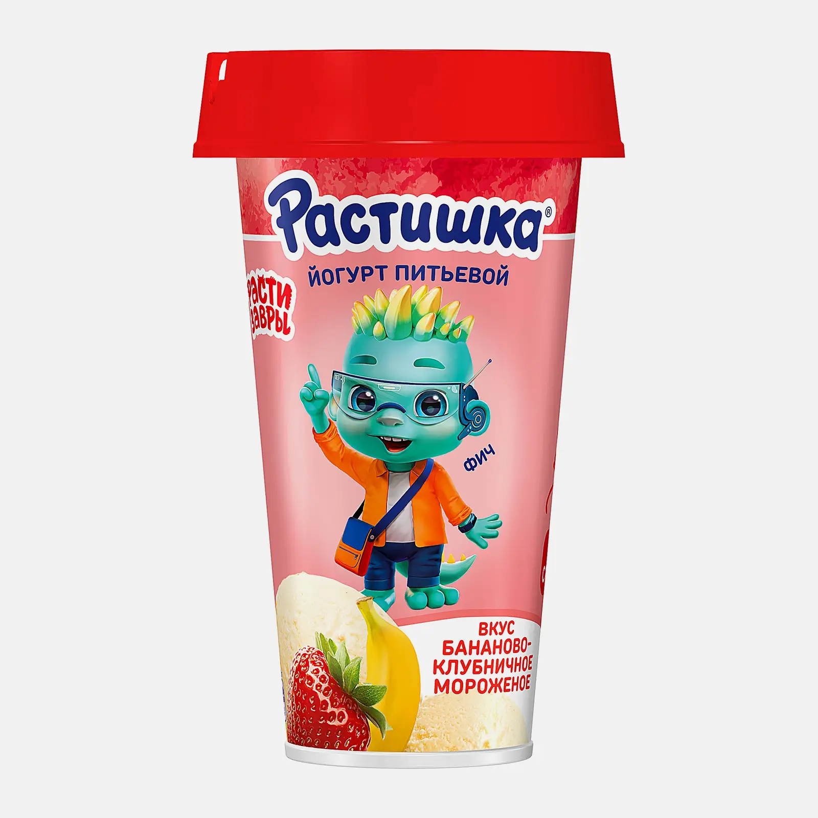 Йогурт Растишка питьевой со вкусом бананово-клубничного мороженого 2.8% 190мл - фото 2